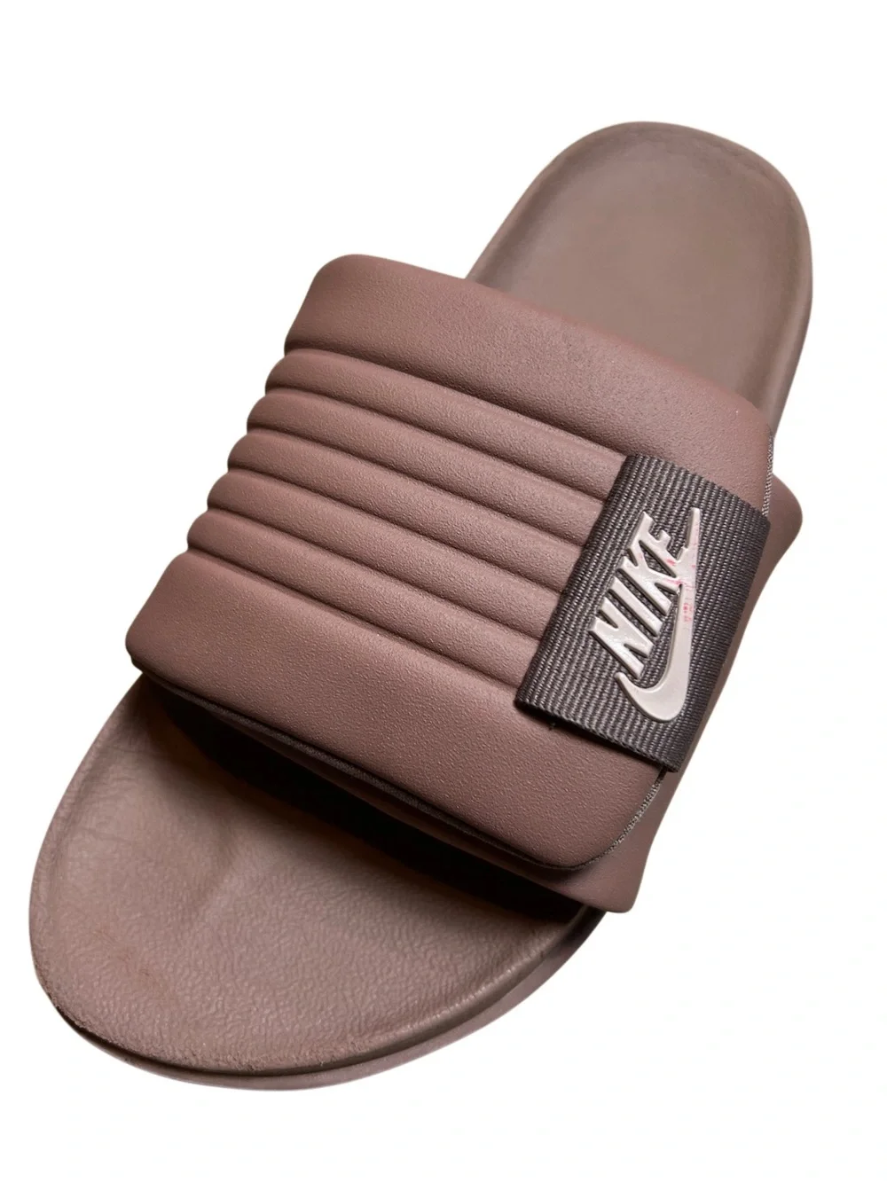 Nike Offcourt Duo Padded Ribbed Slide Sandals Mauve Brown Earth Tone Women's